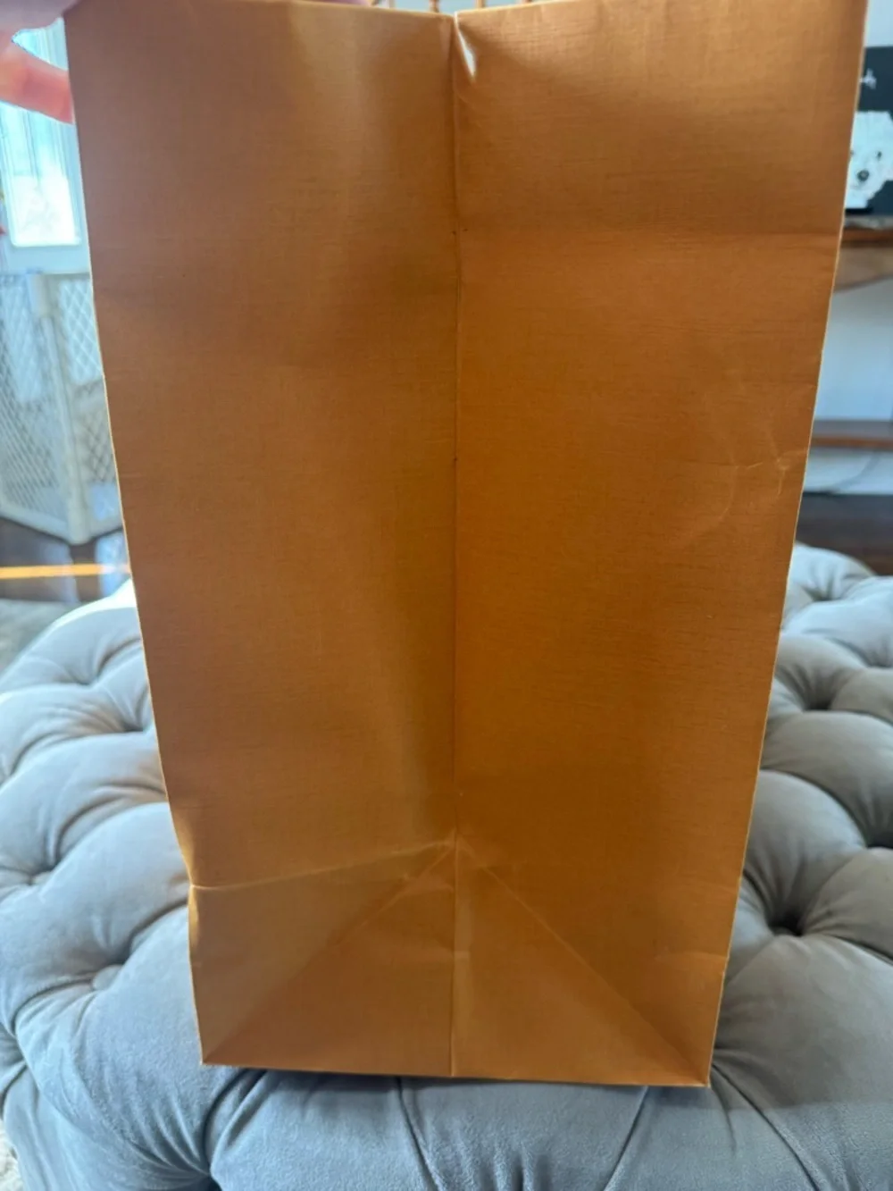NWOT Louis Vuitton Signature Orange Tote/Gift Bag Large with Blue Ribbon Handles